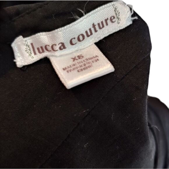 Luca Couture Black Skater Dress with Ruffle - Picture 9 of 13